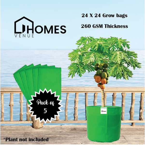 24x24 Inches 280 GSM Grow Bags  for Fruits & Vegetables  | 10 Years Long Life