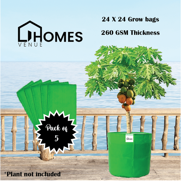 24x24 Inches 260 GSM Grow Bags  for Fruits & Vegetables  | 7 Years Long Life