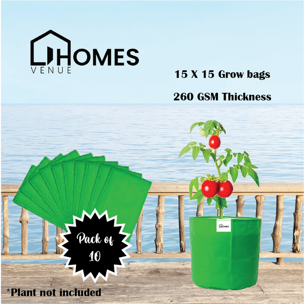 15x15 Inches 280 GSM Grow Bags  for Fruits & Vegetables  | 10 Years Long Life