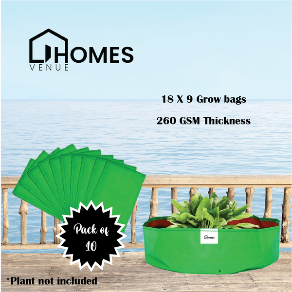 18x9 Inches 260 GSM Grow Bags for Leafy Vegetables, Herbs | 7 Years Long Life