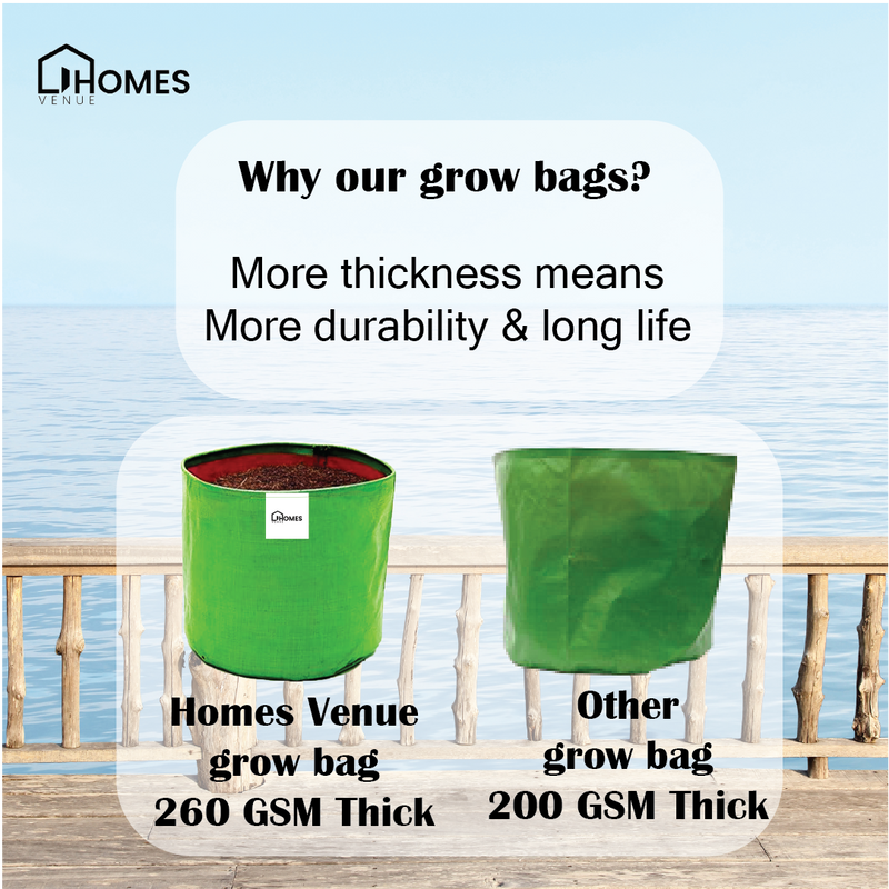 9x9 inches 260 GSM Grow Bags  for Flowers & Vegetables  | 7 Years Long Life