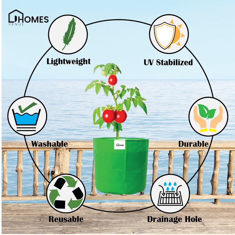 18x18 Inches 260 GSM Grow Bags  for Fruits & Vegetables  | 7 Years Long Life