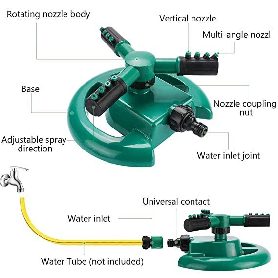 360° Rotating Water Sprinkler for Garden, Terrace